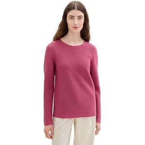 TOM TAILOR Basic gebreide trui voor dames van biologisch katoen, 16348, roze fluweel, XXL