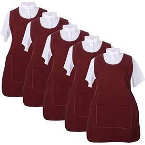 MISEMIYA - Pack*5 stuks - Schort voor het reinigen van werkuniformen voor artsen, medische reiniging en dierengeneeskunde, ref. 868, Granaatrood 21, M