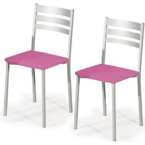 ASTIMESA SCRFRS Twee keukenstoelen, metaal, roze, zithoogte 45 cm