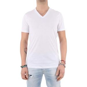 Armani Exchange Pima T-shirt met V-hals voor heren, Kleur: wit, XXL