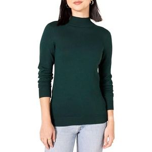 Amazon Essentials vrouwen lichtgewicht Mockneck trui,Bos Groen,L-XL