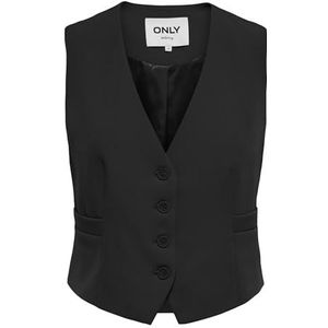 ONLY Onlelly Life S/L Fitted Vest TLR Vest voor dames, zwart, 34