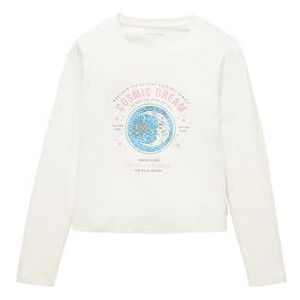 TOM TAILOR T-shirt met lange mouwen voor meisjes, 12906 - Wool White, 164 cm