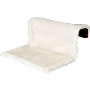 Trixie 43141 Ligstoel voor radiator, pluche/velours, 45 × 26 × 31 cm, crème/bruin, per stuk