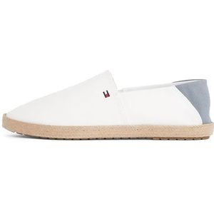 Tommy Hilfiger Heren Core Textiel Espadrilles met Logo, Wit Ecru, 40 EU