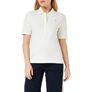 Tommy Hilfiger S/S polo's voor dames, Wit (Ecru), L