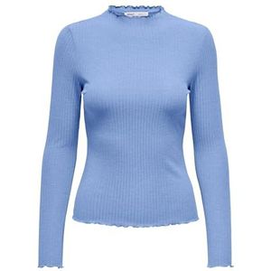 ONLY Dames Onlemma L/S Noos JRS Comfort Fit High Neck Top met Vrouwelijke Ruches, Ultramarine, 3XL