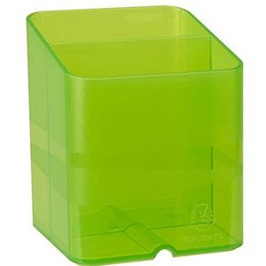 Exacompta - ref. 67735D - Doos met 10 Pennenhouders PEN-CUBE CHROMALINE - Met 2 vakken van verschillende grootte en hoogte - Afmetingen: 7,4x7,4x9,3 cm - Kleur doorschijnend anijsgroen