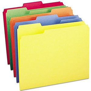 Smead Snelhechter, 1/3-snit, briefformaat, 100 stuks per doos lettergesorteerd - Primary Colors