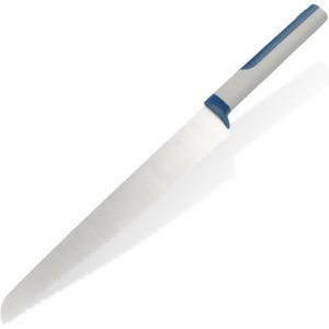 Tasty Broodmes 20 cm, roestvrij staal scherp mes, duurzaam keukenmes met ergonomische soft-touch handgreep (kleur: blauw, grijs, zilver)