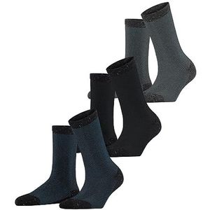 ESPRIT Dames Sokken Herringbone 3-Pack W SO Katoen Zijde Gedessineerd 3 paar, Veelkleurig (Sortiment 0030), 36-41