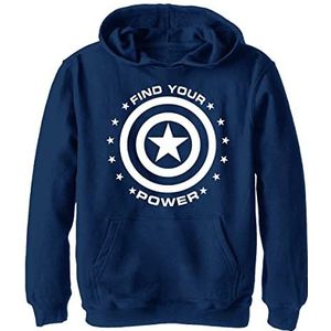 Marvel Captain Power Hoodie voor kinderen, uniseks, Marineblauw Heather, M