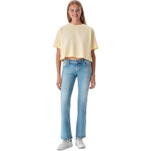 LTB Jeans Dames Lelole Cropped T-shirt, prairie sunset 2767, XL
