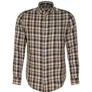 Seidensticker Zakelijk overhemd voor heren, shaped fit, zacht, kent-kraag, lange mouwen, 100% linnen, donkerblauw, 46