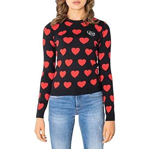 Love Moschino Damestrui Sweater, F.Nero/CUOR.RED, 46