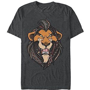 Disney The Lion King - Patterned Scar Unisex Crew neck T-Shirt Melange Black 2XL