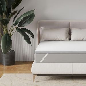 EGO HOME Matrastopper, 180 x 200 cm, 5 cm hoogte, matrastopper van traagschuim, Oeko-Tex gecertificeerd, afneembare en wasbare matrasbeschermer voor boxspringbed, matrassen, slaapbank