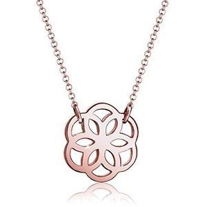 Elli Halsketting Dames Bloem Bloem in 925 Sterling Zilver Rose Goud Geplateerd