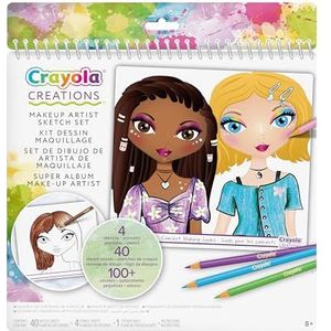 Crayola - Creations, Super Make-up Artist album, voor het tekenen van make-up en stijlvolle kapsels, met sjablonen en stickers, creatieve activiteit en cadeau, vanaf 8 jaar, 04-1056