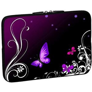 PEDEA Design beschermhoes notebook tas 10,1 inch / 13,3 inch / 15,6 inch / 17,3 inch 17,3 inch paarse vlinder