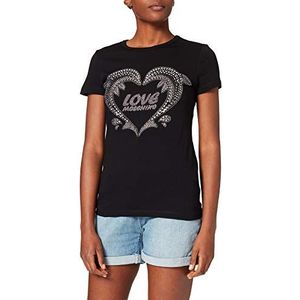 Love Moschino T-shirt voor dames, Zwart, 72 NL