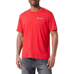 Champion Legacy Icons Small Script Logo S/S Crewneck T-shirt, rood, M heren SS24, Rood, M