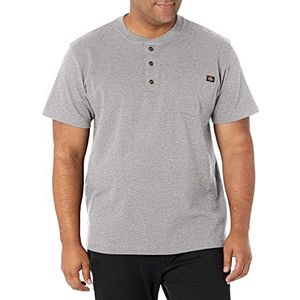 Dickies Men's Big-Tall Heavyweight Henley, Heather Gray, 3X-Large/Tall