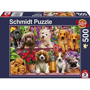 Schmidt Spiele 58973 Honden op de plank, 500 stukjes puzzel