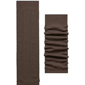 FALKE Dames Knit Caress duurzame biologische katoenen wol voor benen en armen warm zonder patroon 1 paar manchetten, bruin (chocolade 5004), one size