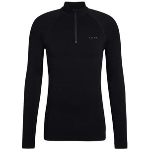 FALKE - Maximum Warm High Zip Neck - T-shirt - Zwart - Lange Mouwen