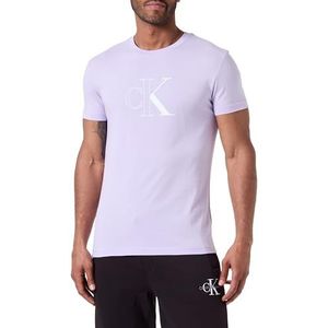 Calvin Klein Jeans Heren Outline MONOLOGO TEE S/S T-Shirt, Pastel Lila, XS, Pastel Lila, XS
