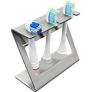 steland metallmanufaktur® Opzetborstelhouder, roestvrij staal, inclusief wandbeugel, tandenborstelhouder, opzetborstelhouder (3 borstelkoppen, roestvrij staal)