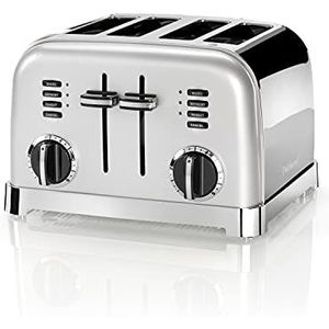 Cuisinart 4 Slice Toaster Broodrooster CPT180SE  - 4 sleuven - Ontdooifunctie - Bagelfunctie - 6 standen - Zilver