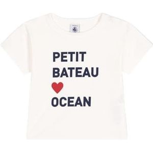Petit Bateau T-shirt met korte mouwen voor jongens, Wit, 3 Jaren