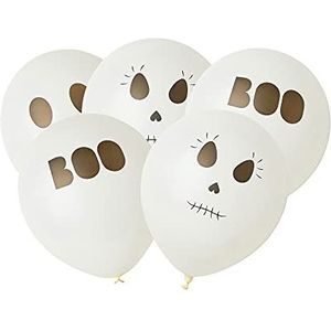 Talking Tables Set van 5 Halloween ballonnen | 30,5 cm gemaakt van latex met 3 designs - 'Boo', Ghost en Skelet Party Decoraties