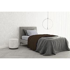 Italian Bed Linen Beddengoedset van 100% katoen, TRENDY CHIC, eenpersoonsbed, chocolade