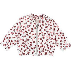 Chicco Licht sweatshirt met ritssluiting en lange mouwen met capuchon voor meisjes, Wit en Rood, 3 maanden