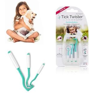 O'tom - Dieren Vachtverzorgingsmiddel - Hond - Tick Twister Premium Fr/en 9x1,3x16,5cm - Display Blauw/wit - 1st