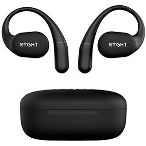 Ryght – R484543 – Open – draadloze oordopjes – open oortechnologie – batterijduur van 20 uur, dubbele microfoon + ENC, IPX4 waterdicht – ideaal voor sport, past zich aan je oor aan – zwart
