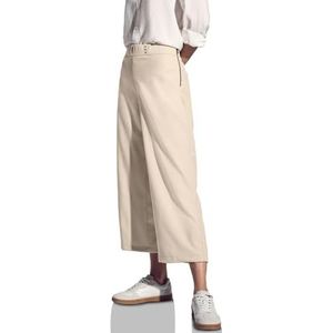 Street One - Keperstof - Culotte - Beige - High Waist, Losse Fit, Ritssluiting aan de Zijkant