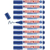 edding 660 whiteboardmarker - blauw - 10 whiteboardstiften - ronde punt 1,5 - 3 mm - boardmarker uitwisbaar - voor whiteboard, flipchart, magneetbord, prikbord, memobord - sketchnotes - navulbaar
