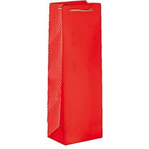 García de Pou 804.22 Flessenzak met trekkoord, 150 g/m2, 12,3 + 7,8 x 36 cm, rood