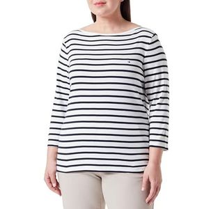 Tommy Hilfiger Dames L/S gebreide tops, Bretonse Ecru/Woestijnhemel, 48