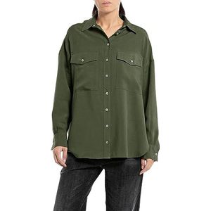 Replay Damesblouse, relaxed fit, 234 Dark Olive, XS