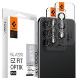 Spigen Glas.tR EZ Fit Optik Pro Camera Screenprotector compatibel met Samsung Galaxy S23, Galaxy S23 Plus, 2 Stuks, Phantom Black, Individuele camerabescherming, Geen storing voor flitsfunctie, Glas