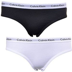 Calvin Klein Meisjesset van 2 slips, bikinivorm met stretch, wit/zwart, XL