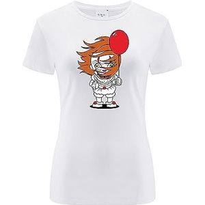 ERT GROUP Origineel en officieel gelicentieerd horror-T-shirt voor dames, motief It 005, eenzijdige print, maat S, It 005 Wit, M