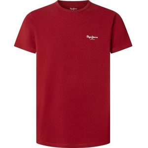 Pepe Jeans Heren Original Basic 3N T-shirt, Rood (Currant Red), M, Rood (bes rood), M