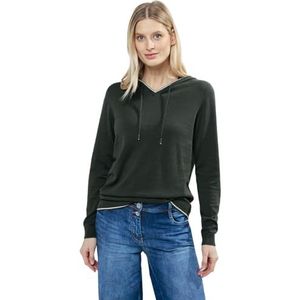 Cecil Dames V-hals hoodie pullover, Sterk kaki, S