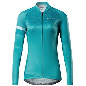 Santic Wielertrui Vrouwen Lange Mouw Fietsen Tops Dames Fietsen T-shirts Cycle Jersey, A-blauw, 3XL